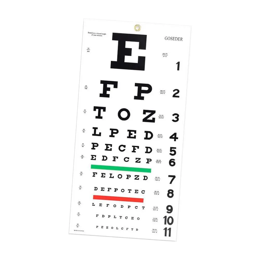 Eye Chart Eye Test Wall Chart Visual Acuity Chart Easy to 22.05inchx10 ...
