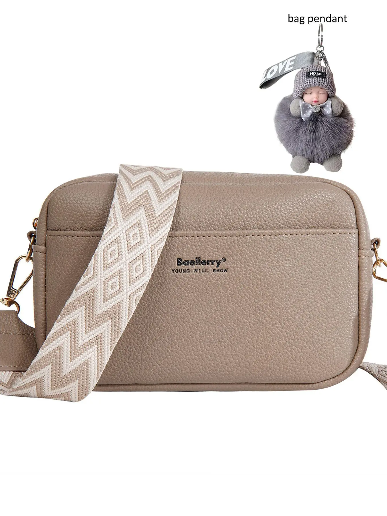 Women's Solid Color Zipper Crossbody Bag, Fashionable PU Leather Shoulder Bag for Daily Used, Casual Trendy Versatile High-quality Daily Commuting Bag