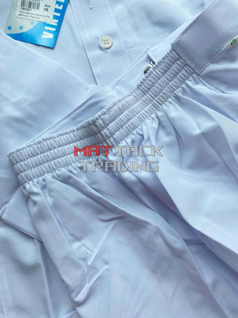 Product Introduction of [900-14072] VINTER SCHOOL UNIFORM BAJU MELAYU PUTIH PASANG [KAIN Cotton/SELUAR GETAH ] 14