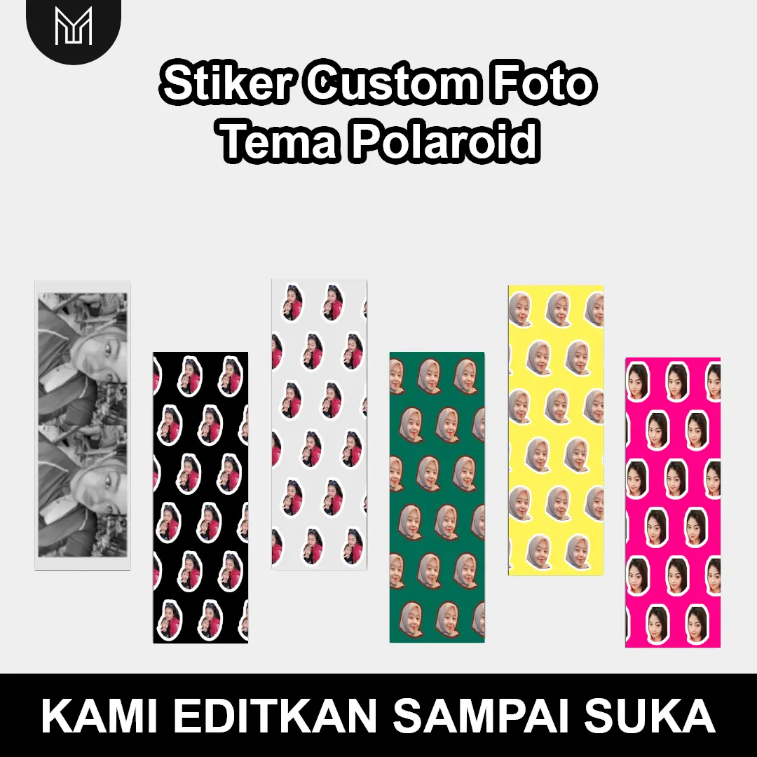 Stiker Custom Foto Desain Pattern/Wajah, Tanpa Minimal Order {BISA COD}