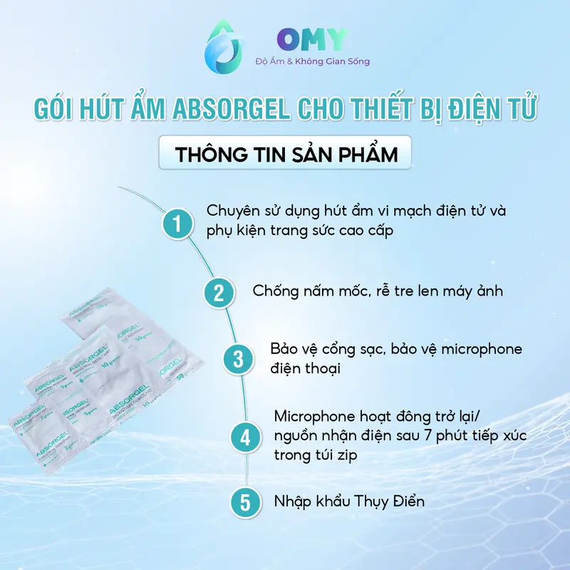Gói Hút Ẩm Chống Mốc Khử Mùi Hôi Giày Túi Ví Da Chống Chân Rễ Máy Ảnh Bảo Vệ Tủ Quần Áo AbsorGel 4