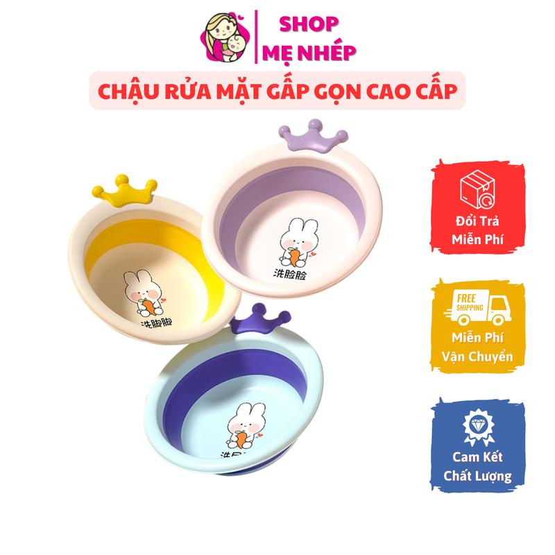 Chậu rửa mặt gấp gọn cho bé đồ sơ sinh cao cấp siêu tiện lợi