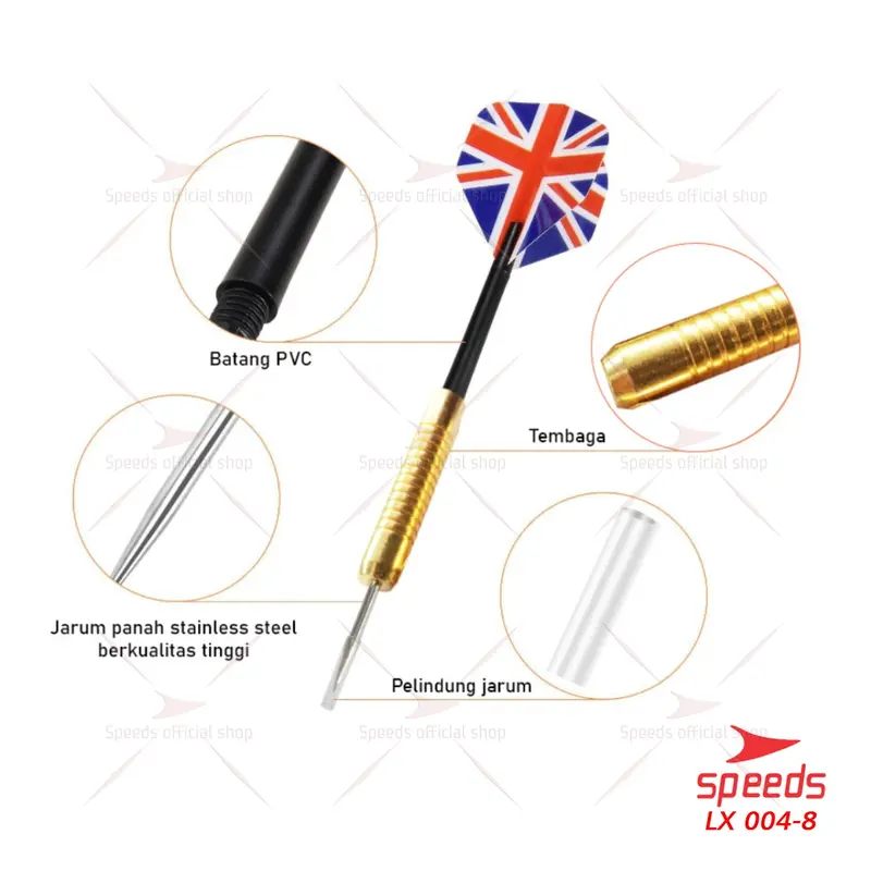 SPEEDS Dart Jarum Pahanan Dart Panah Lempar untuk Dartboard Union Jack Dart Arrow 004-8 2