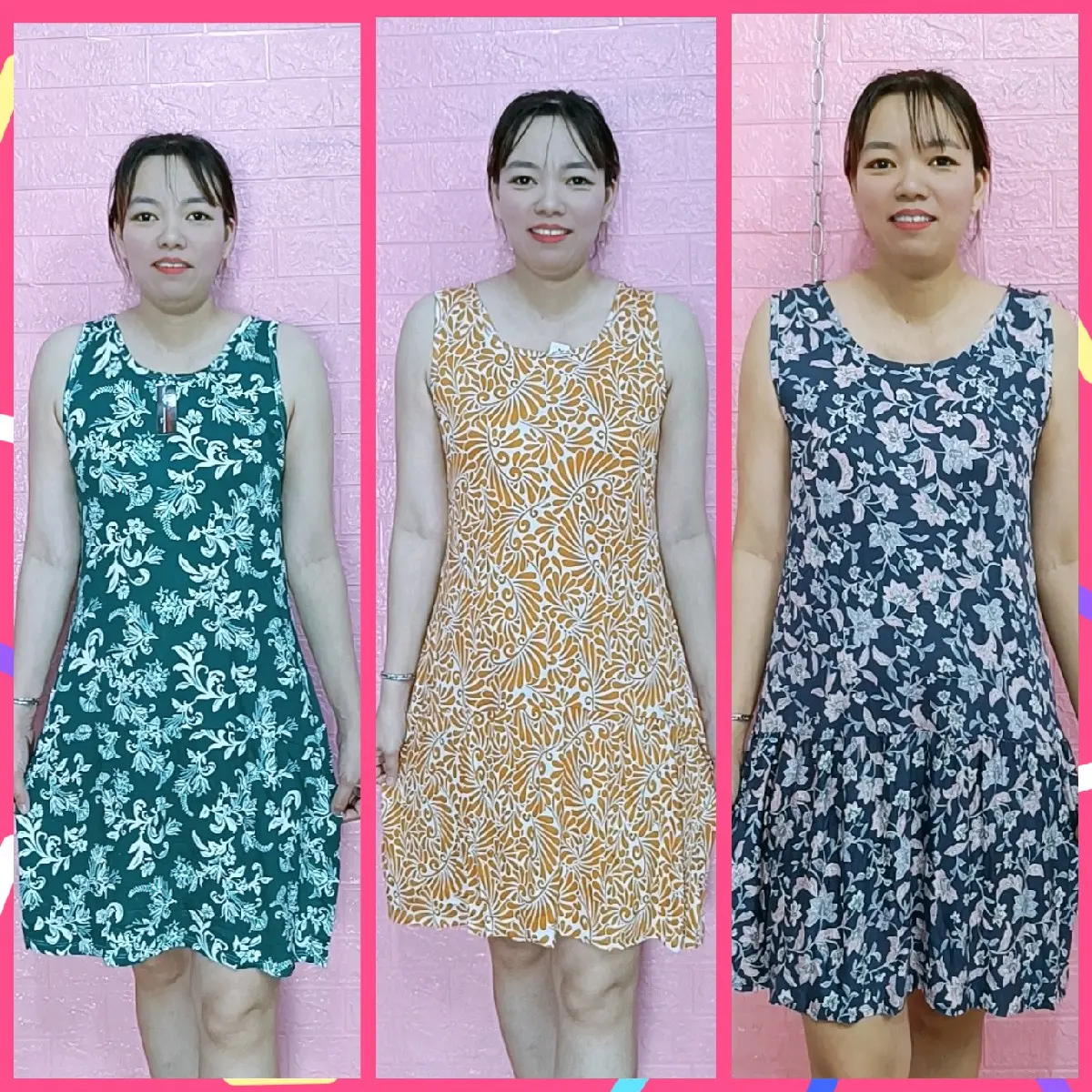 Đồ ngủ nữ , đầm ngủ sát nách vải thun lạnh  chiều dài 90cm free size 45kg đến 70kg , mặc ở nhà mặc ngủ rát thoải mái  Nữ Women Dress Váy Ngủ Nhung