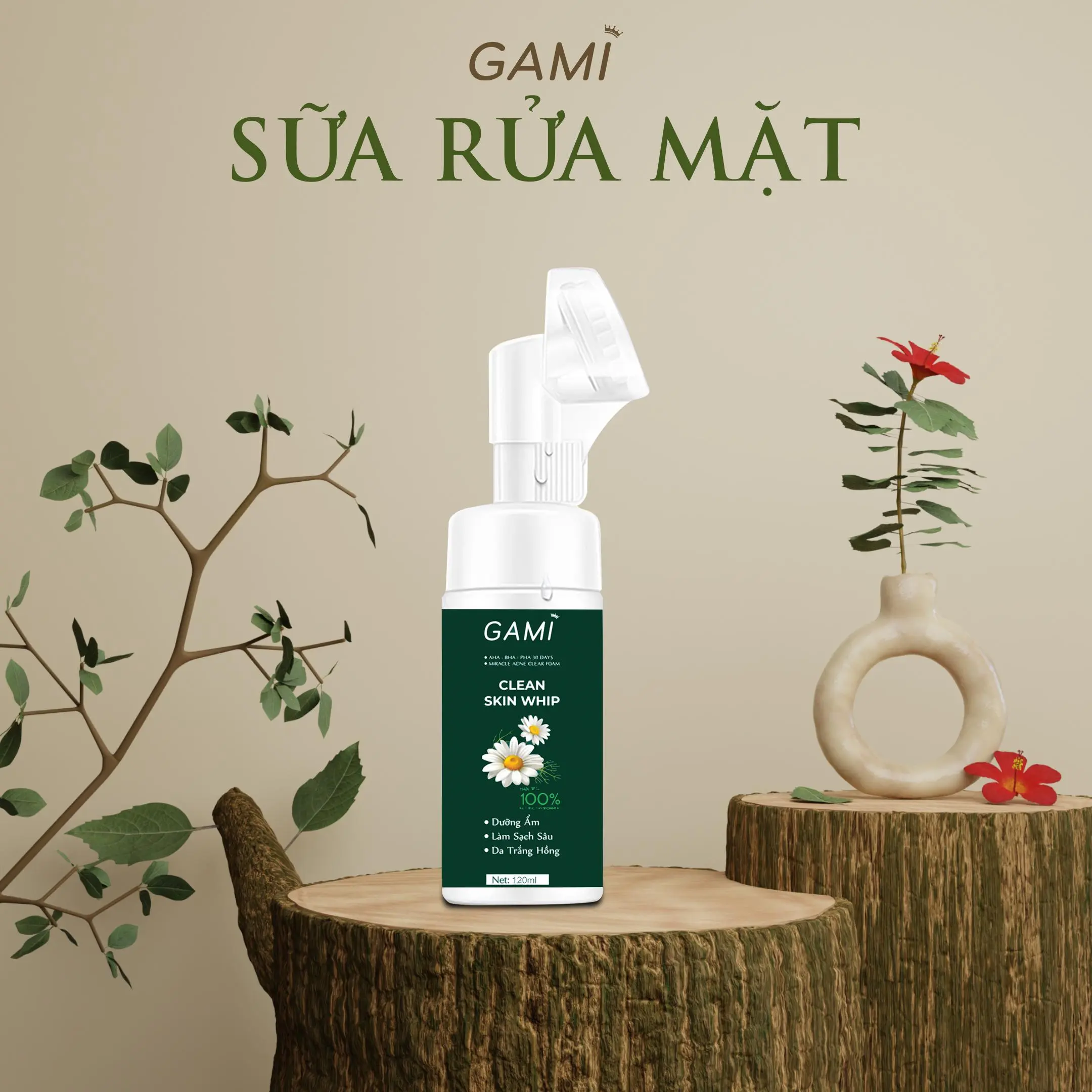 Sữa Rữa Mặt Clean Skin Whip Gami - 120ml Collagen Skincare