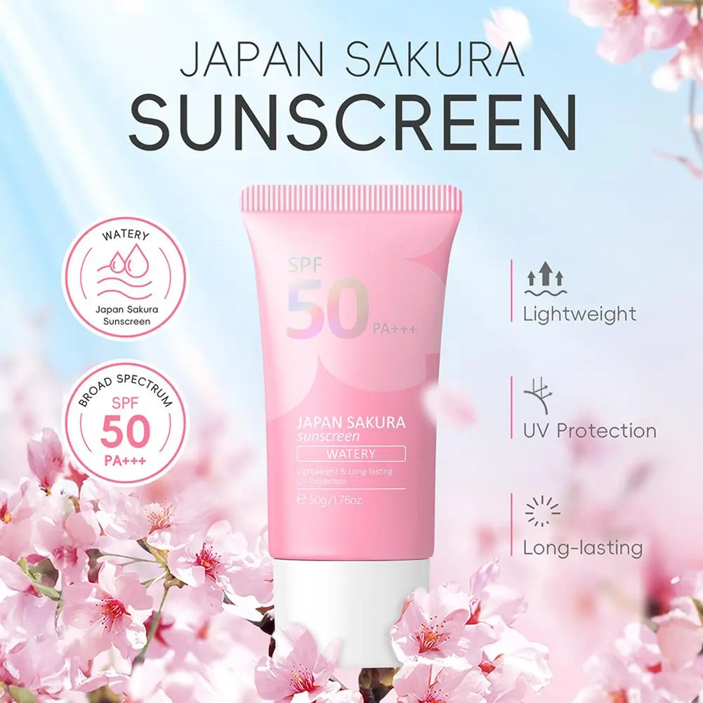 Japan Sakura Face Sunscreen SPF50 PA+++ UV Protection Suncream 50g