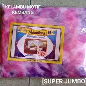Kelambu Tidur Dewasa Anti Nyamuk Jumbo Motif Kembang Pencegahan Serangga Top Bunga Tali Hijau