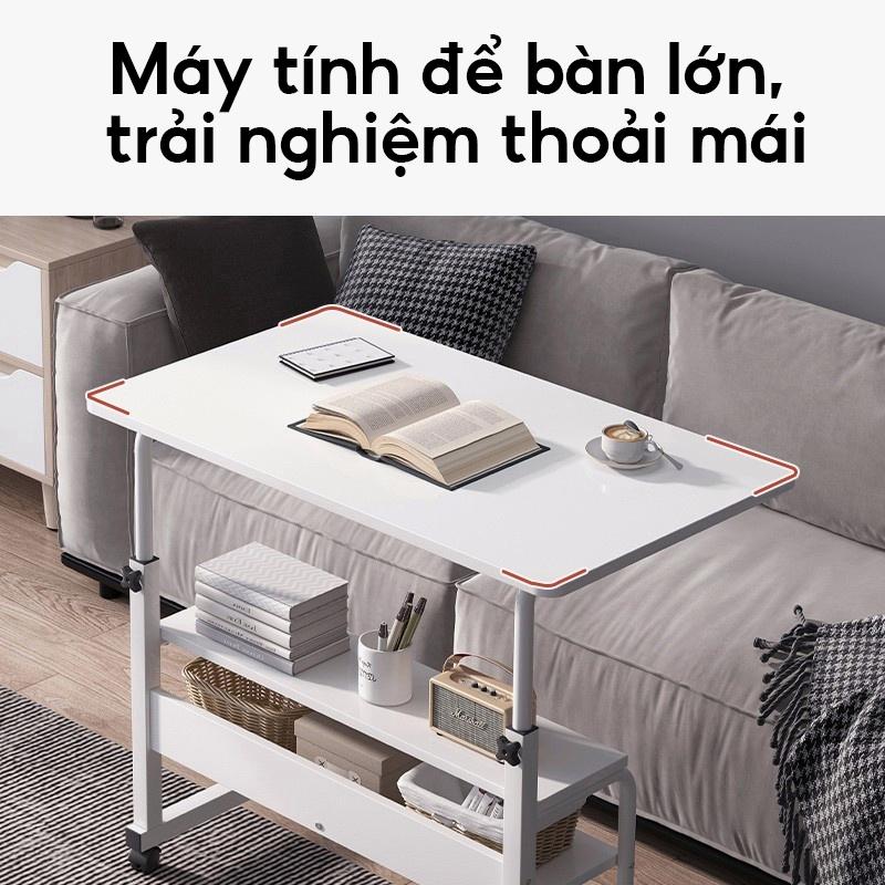 HUHU Bàn Kéo Di Động [Có Bánh Xe] Có Kệ Ngang Bàn Laptop Bàn Học Bàn Có Thể Điều Chỉnh Chiều Cao 4