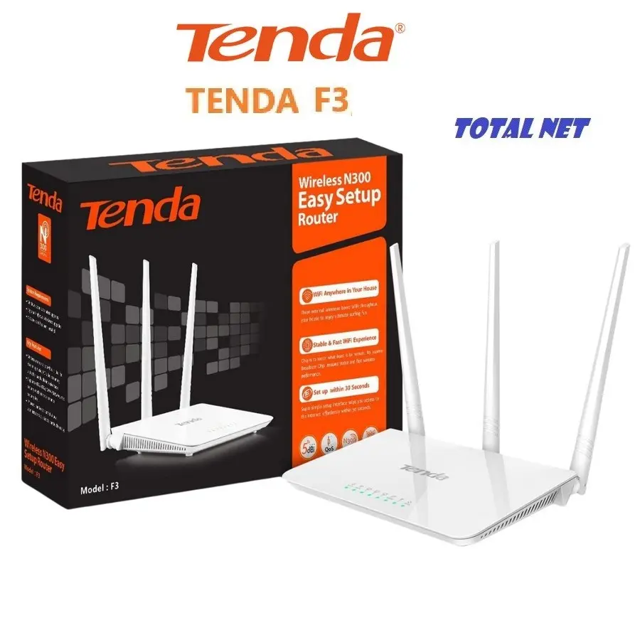 Tenda F3 Wireless N Router 300mbps -Tiga Antena