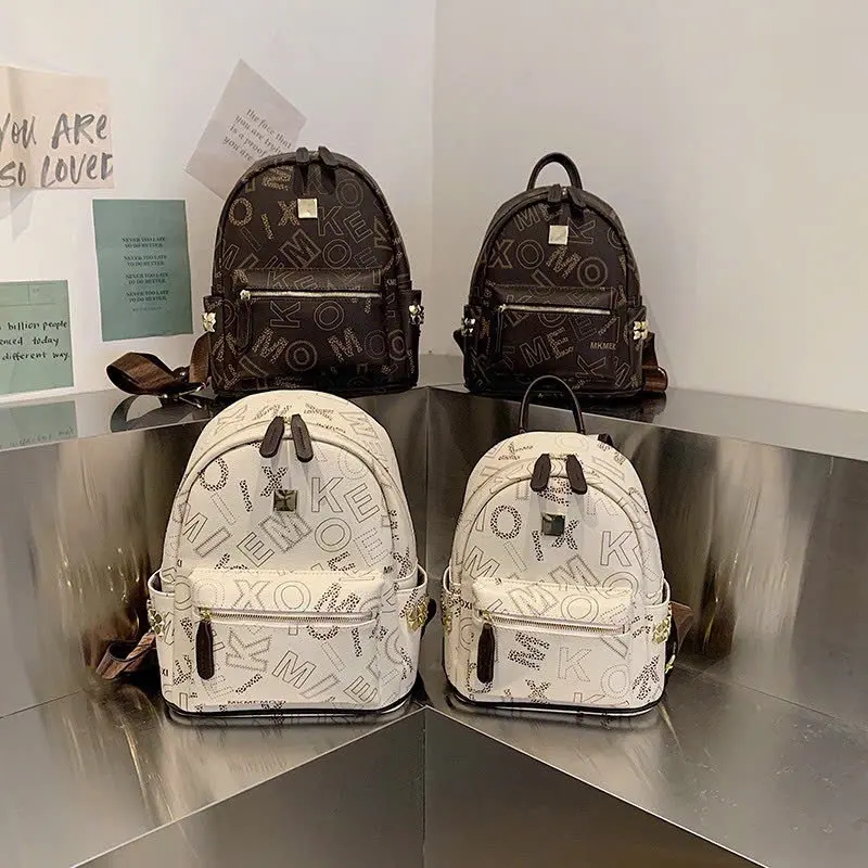 Balo hoạ tiết chữ cái 2 size 32 và 40 da PU dày dặn đi học đi chơi Backpack bagsmart schoolbag ưu đãi bảo hành
