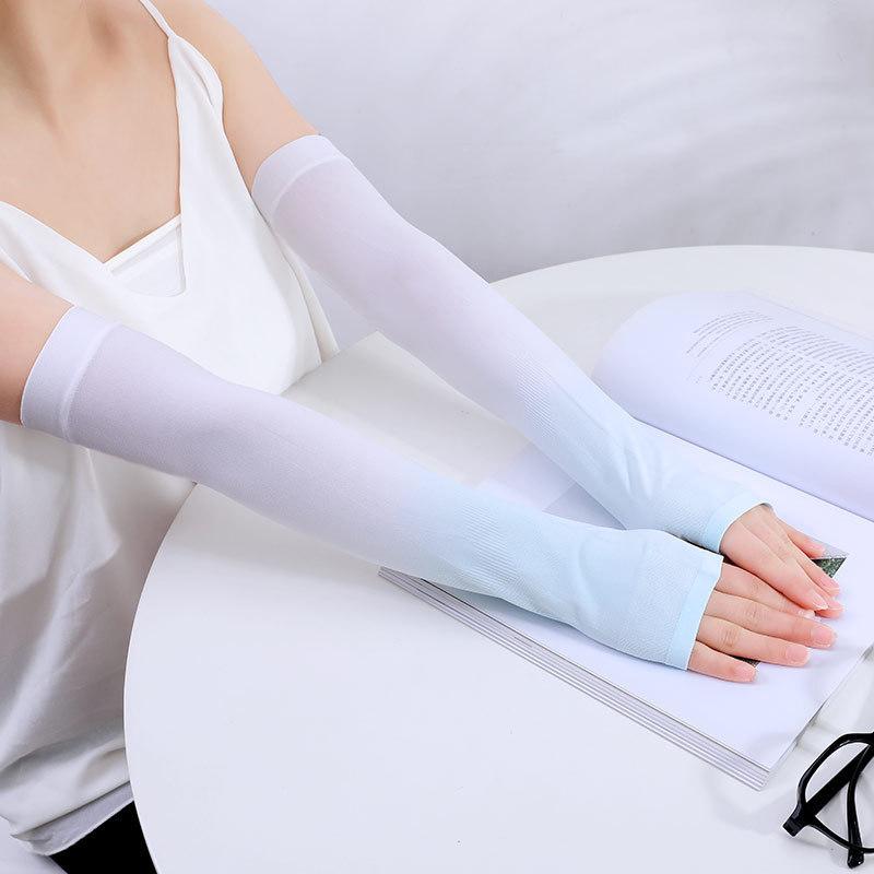 Product Introduction of Tay Áo Băng Chống Nắng, Dành Cho Nam Và Nữ, Chống Tia UV, Hở Ngón, Thích Hợp Để Đạp Xe Ngoài Trời, Làm Bằng Lụa Lạnh, Bao Gồm Găng Tay Áo Khoác Ngoài 8