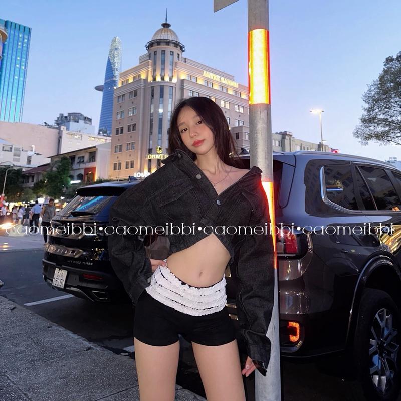 CAOMEIBBI - ÁO KHOÁC JEANS NGẮN TAY DÀI - CROP JACKET. 7