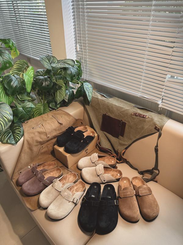 RENCHO PREMIUM dép da bít mũi MULE BOS TON LÓT DA BÒ NGUYÊN TẤM đế trấu định hình lòng bàn chân