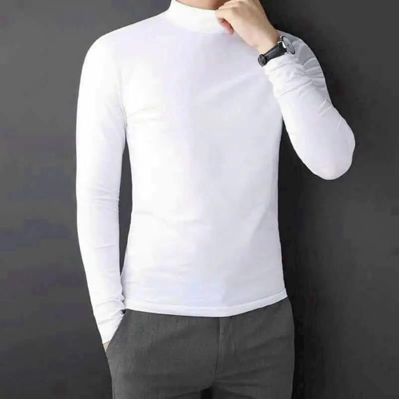 Áo giữ nhiệt dài tay nam có lót nỉ ấm áp mềm mại bên trong giữ ấm cơ thể,cổ cao 3cm Menswear 3