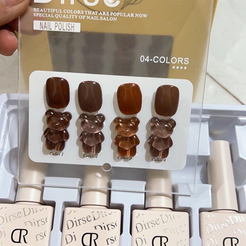 Set sơn gel thạch nâu 4 màu dirse