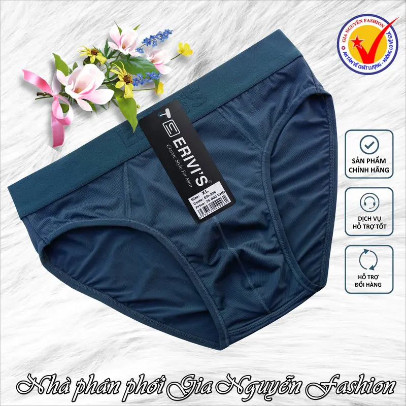 Combo 5 quần lót nam, lưới thun lạnh thông hơi, hàng Erivis Việt Nam, chất lượng cao 6