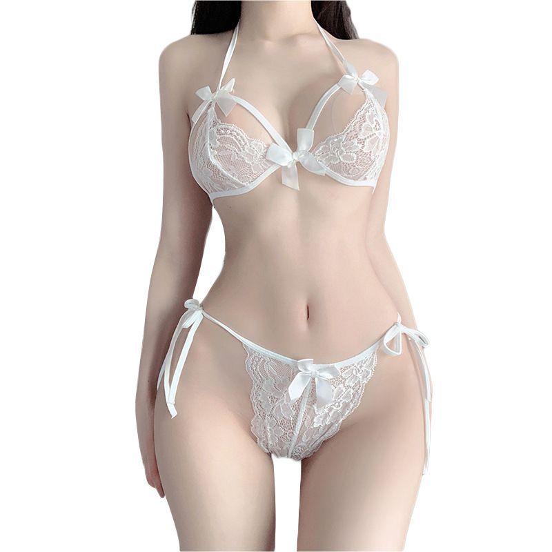 Bộ Đồ Lót Áo Ngực Bikini, Gợi Cảm Và Ren Thêu, Mỏng Và Nhỏ, Nâng Ngực, Thích Hợp Cho Vẻ Ngoài Ngầu Và Gợi Cảm 4