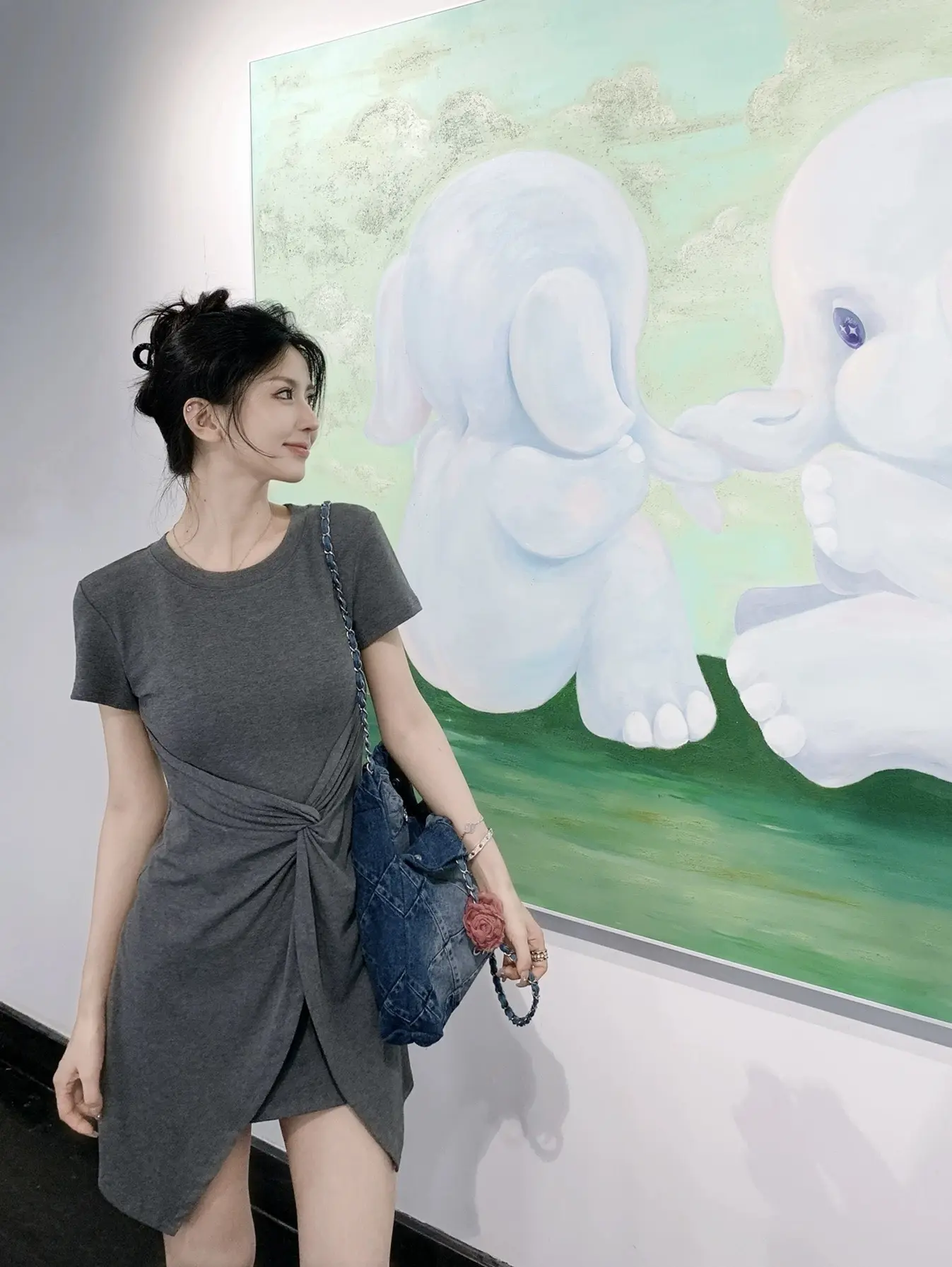 Váy thun váy polo thắt eo trẻ trung năng dộng Nữ Women