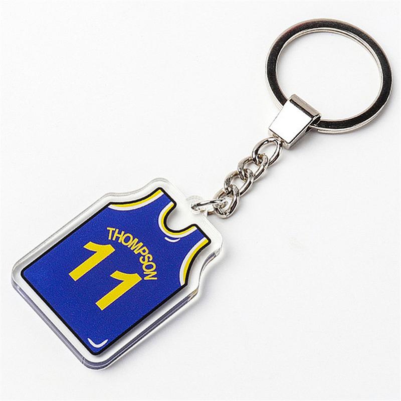 Product Introduction of Printed On Both Sides Jersey Shape Keychain Charms Sports Key Rings Basketball Fan Trinket Souvenir Accessories Gifts 28