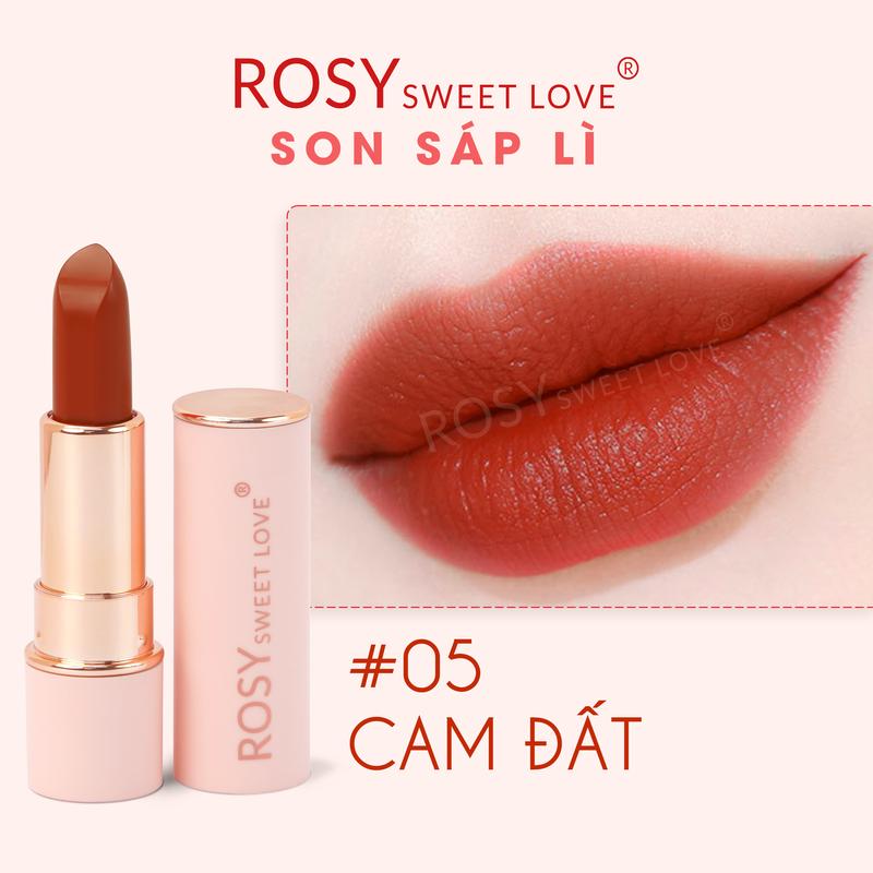 [Live TẶNG CỌ TÁN SON] Son sáp lì Rosy mới, Không Chì, Lên Màu Chuẩn, Dưỡng mềm môi, son lì, son dưỡng môi, son môi Trang Điểm Cosmetic Mỹ Phẩm Nữ Women 5