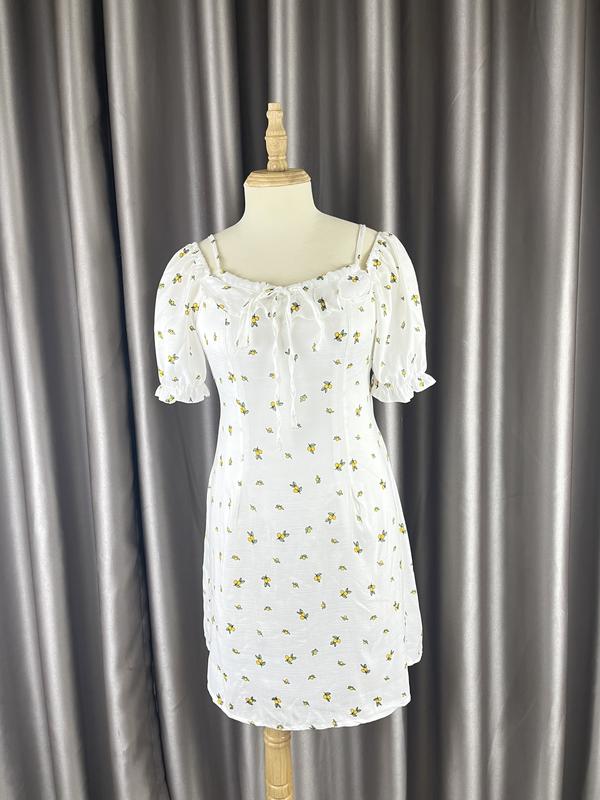  BIGSIZE 58-85KG - ĐẦM TRẮNG HỌA TIẾT NHÍ ĐƠN GIẢN - DORIS DRESS 
