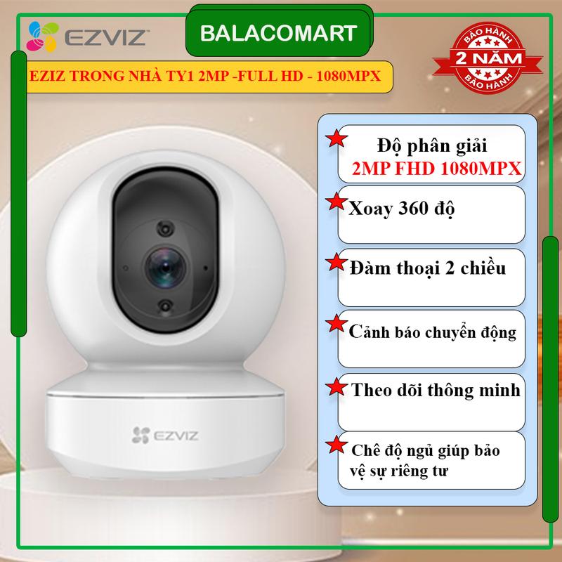 Camera wifi EZVIZ TY1 2MP đàm thoại 2 chiều, xoay 360 độ hàng chính hãng