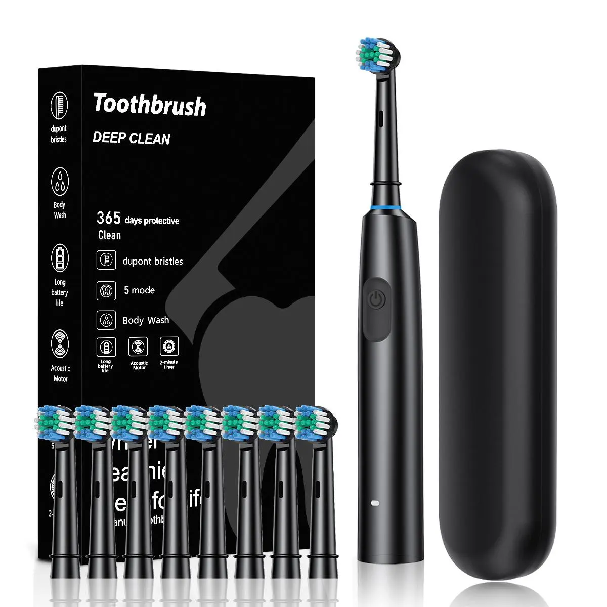 Electric Toothbrush, 1 Box USB Rechargeable Sonic Toothbrush with Replacement Brush Heads & Travel Case, Oral Care Product for Adults