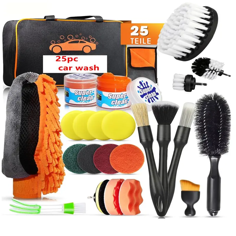 Car Cleaning Tool Set, Car Wash Tool Set with Storage Bag, Car Wash Brush Set, Car Cleaning Kit, Professional Car Wash Accessories 0