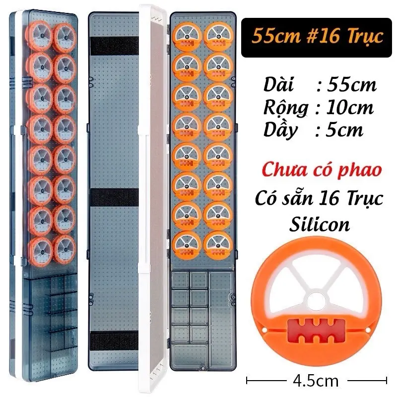 Hộp Đựng Phao,Trục Thẻo,Chất Liệu Silicon Siều Bền,Siều Nhẹ,Dài 55cm,Độ Bền Cao Đi Câu Bắt Cá Fishing Câu Cá 2