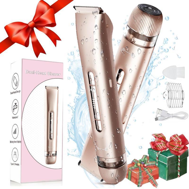 Product Introduction of 2 in 1 USB Rechargeable Women's Electric Razor, 1 Count Gentle Wet & Dry Waterproof Epilator for Underarms & Legs, Women's Hair Removal Tool 0