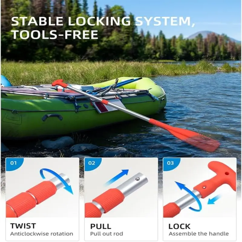 Canoe Kayak Paddle, Chất Lượng Cao, Có Thể Gấp Gọn, Thuyền Khẩn Cấp, Gióng Thuyền, Trục Nhôm Nhẹ, Có Thể Điều Chỉnh Độ Dài, Thích Hợp Cho JetSki Boating Kayak Ore 3