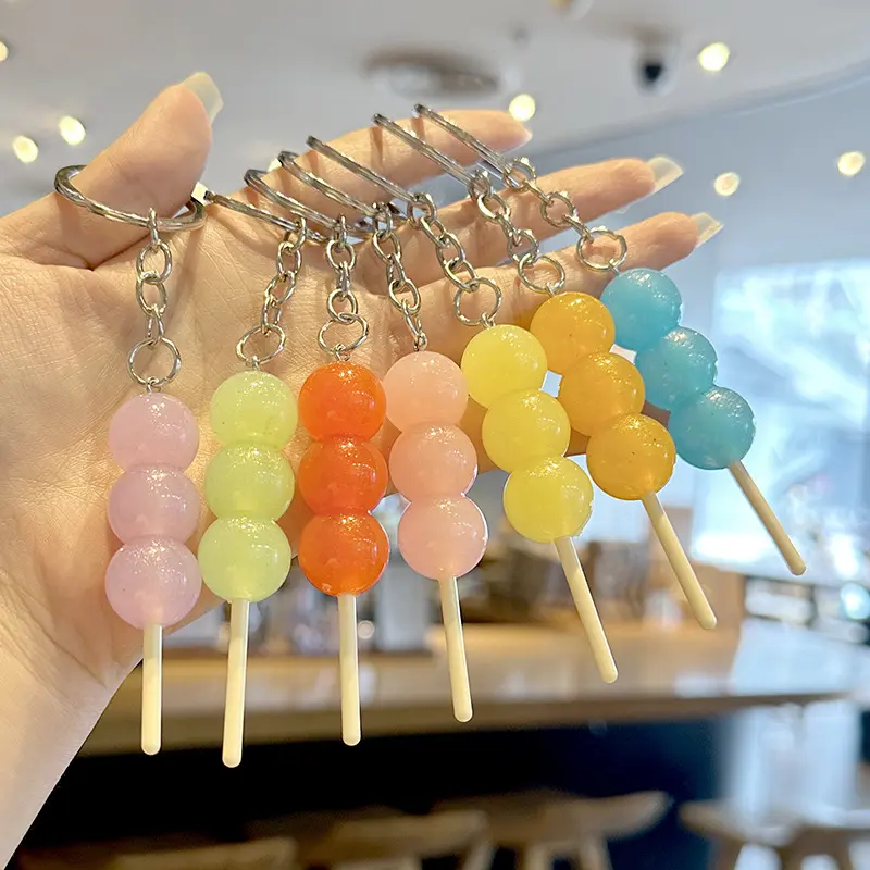 Keychain GiftKeychain Gift Creative Simulation Luminous Sugar Gourd Keychain Handbag Pendant Resin Candy Toy Mini Key Ornament Activity Gift