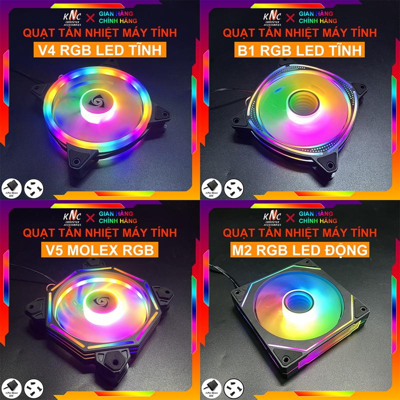 Quạt Tản Nhiệt MÁY TÍNH, Fan Led RGB, Fan Case Kích Thước 12cm, Cắm Trực Tiếp Chân Molex 4Pin