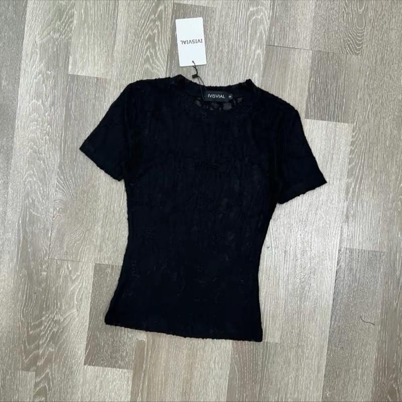 (A-18) ÁO BASIC CỔ TRÒN TAY NGẮN REN THÊU HOA form baby tee ,ren mềm dày dặn,hack eo tôn dáng mặc đi tiệc đi chơi