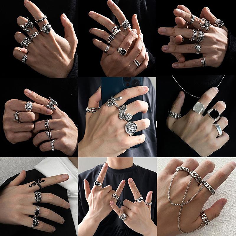 1Set Fashion Creative Punk Joker Rings For Men Retro Personality ...