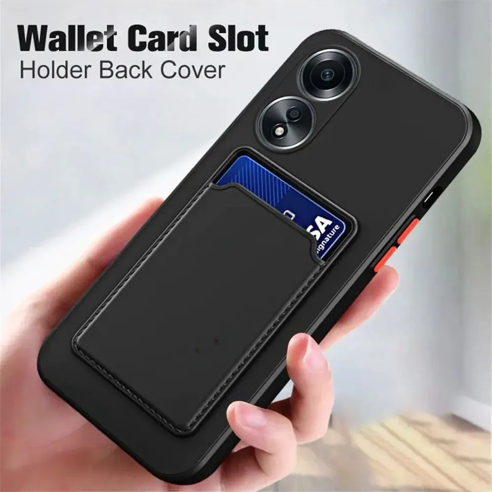 OPPO A60 2024 Casing For OPPO A60 A 60 OppoA60 A60 4G 5G 2024 Solid Color Square TPU Phone Case Couple Soft Silicone Card Slot Camera Lens Protection Shockproof Back Cover