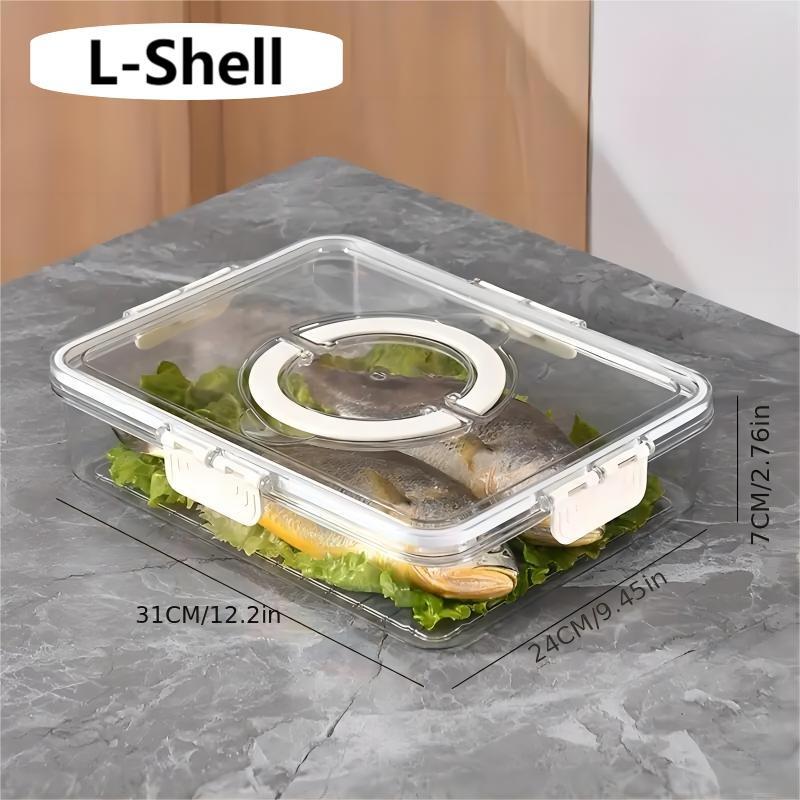 Clear Food Storage Box, 1 Count Modern Durable Food Storage Container with Lid, Food Storage Organizer for Home Kitchen 7