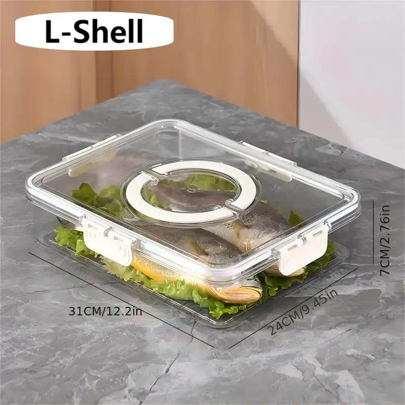Clear Food Storage Box, 1 Count Modern Durable Food Storage Container with Lid, Food Storage Organizer for Home Kitchen 7