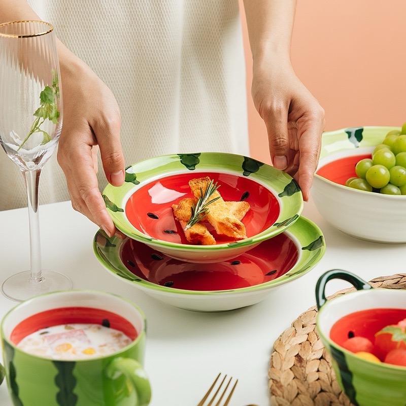 Bát đĩa lẻ mẫu dưa hấu dễ thương 7