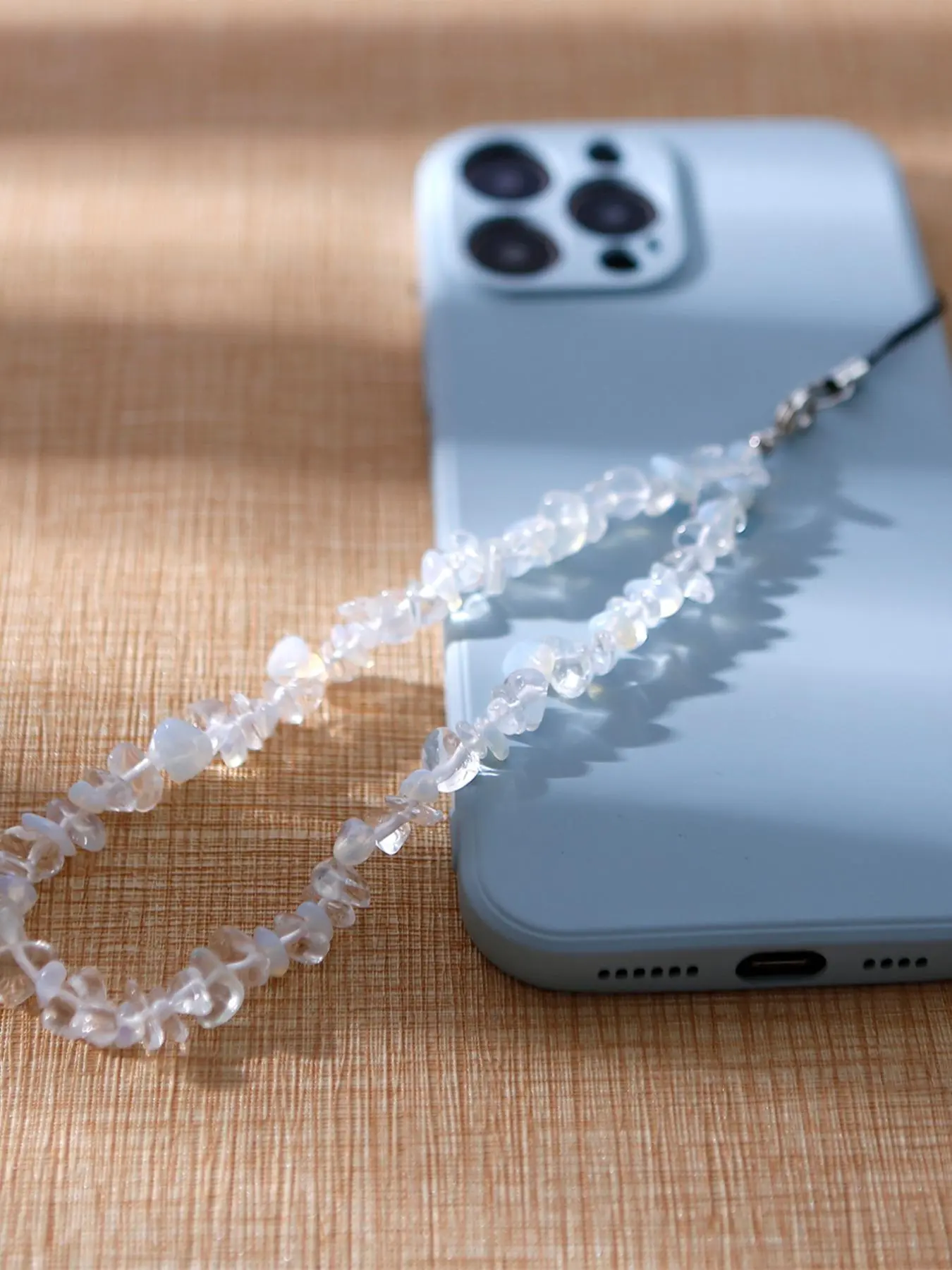 Artificial Crystal & Beaded Decor Phone Chain, 2024 Minimalist Style Phone Lanyard for Phone Decoration, Fashionable Phone Charm for Women & Girls
