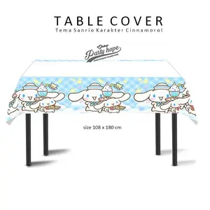 Taplak Meja karakter Cinnamoroll / taplak meja pastik Cinamorol/ Table Cover Ultah Cinamoroll