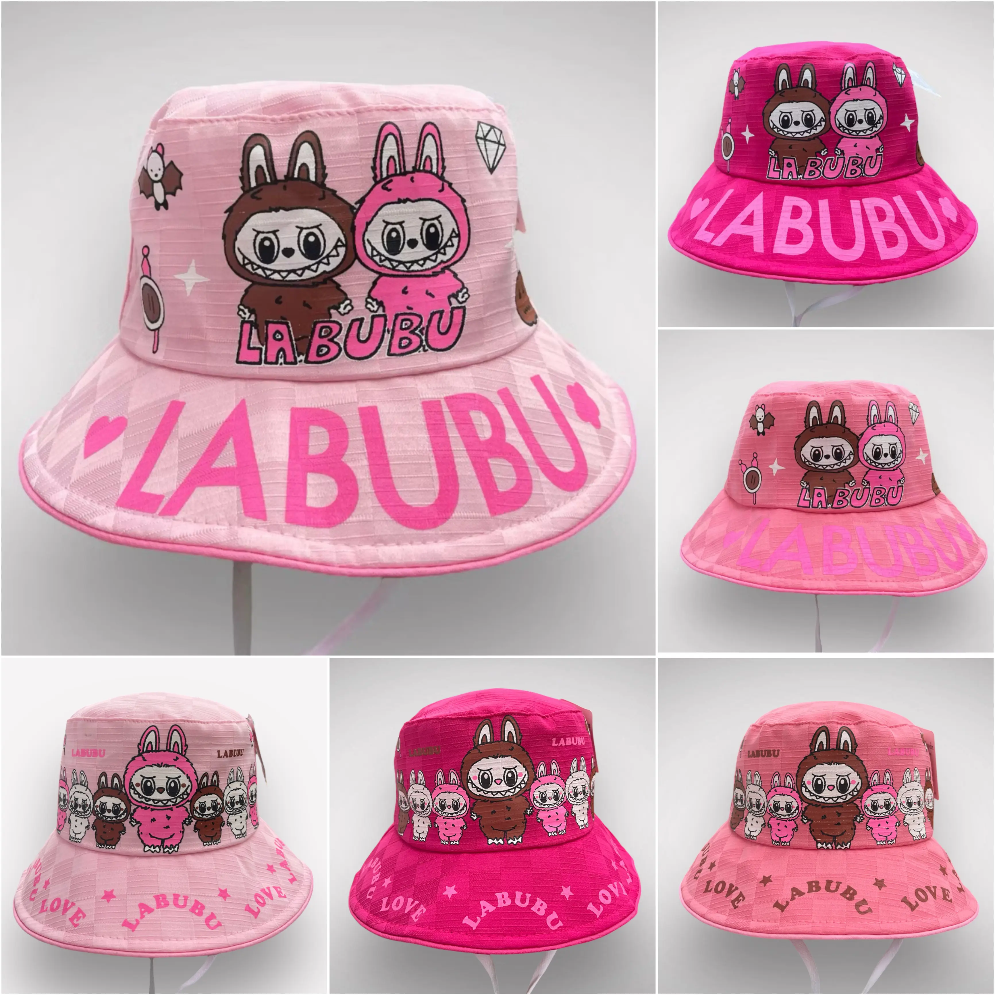 Nón bo vành lớn labubu  [ 3 đến 6 tuổi ] mũ labubu và mũ kuromi dễ thương chống nắng cho bé