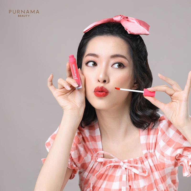 Purnama Beauty Liptint Transferproof dengan Pigmentasi Tinggi Tahan Lama Ringan - Kosmetik Lesti Kejora - BPOM 4
