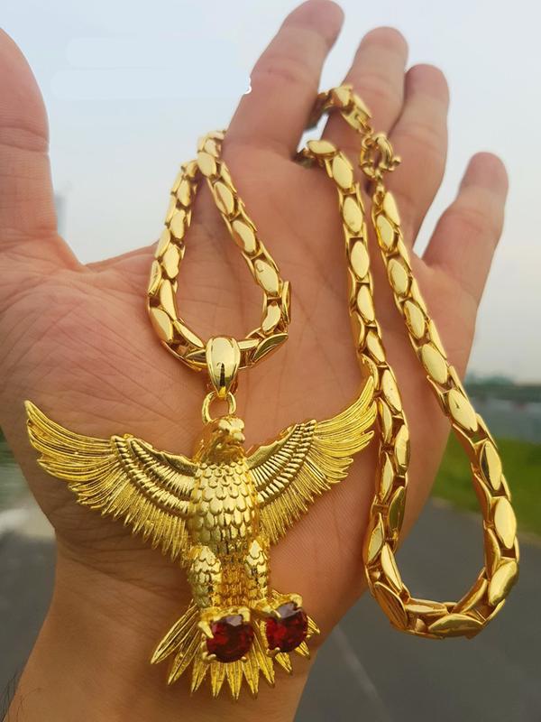 Dây chuyền nam vảy rồng mặt đại bàng vàng nam tính