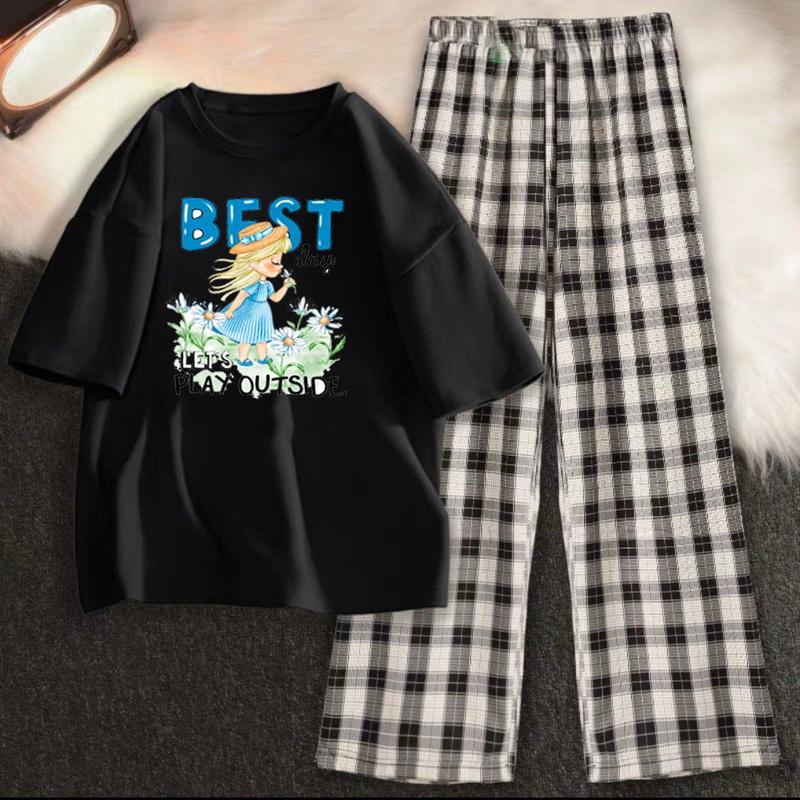 Product Introduction of Sét  bộ Áo phông in hình chữ Best Day + Quần Kẻ Karo, chất đẹp mặc không xù, thiết kế cá tính. 19
