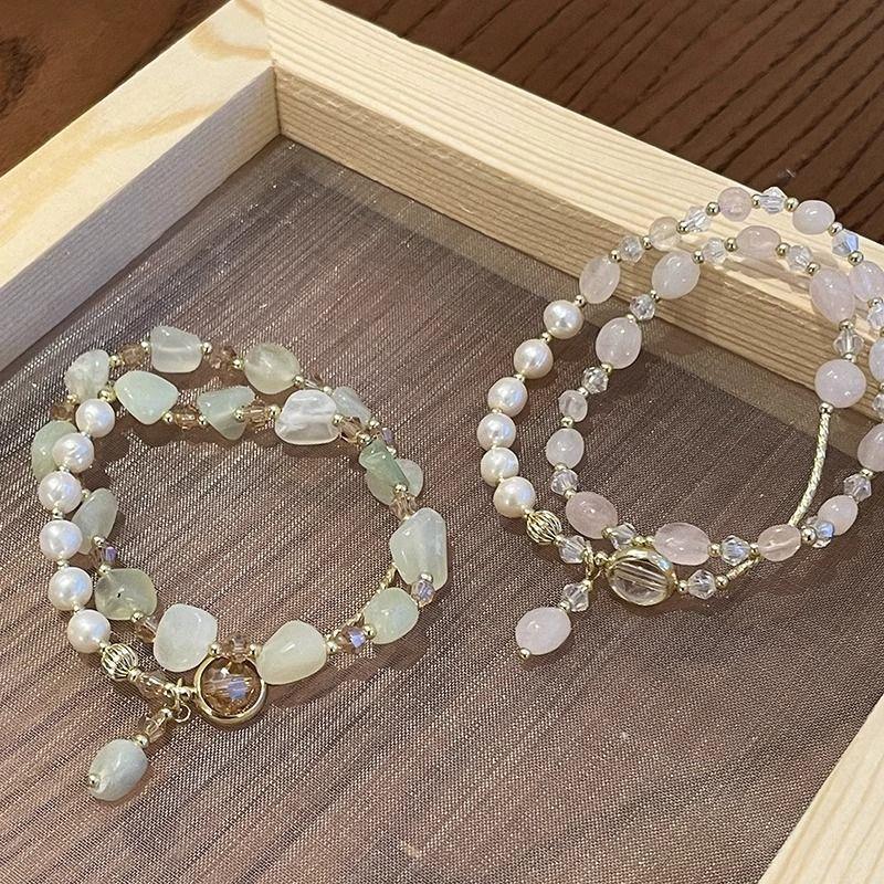 Product Introduction of Luxury Pearl Double Layer New Bracelet Crystal High-end Beaded Vintage Niche Exquisite Temperament Bangle Jewelry wlw  bracelets gelang  ldr  bergetar sweet  alhambra  bracelet cubic  zirconia 10