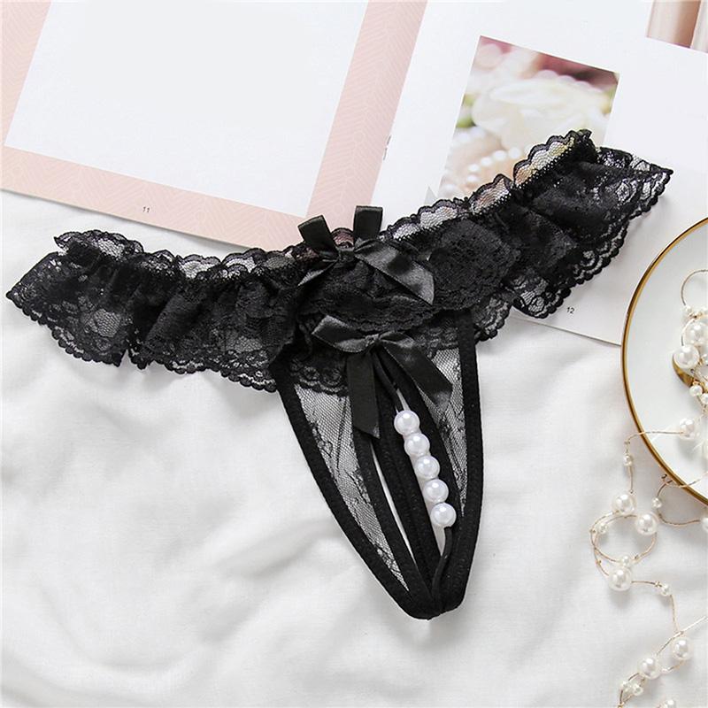 Quần Lót Dây G-String Phong Cách Hàn Quốc - Thiết Kế Đáy Mở Ren Cao Cấp Đính Ngọc Trai (Size M/L/XL, 6 Màu) 4