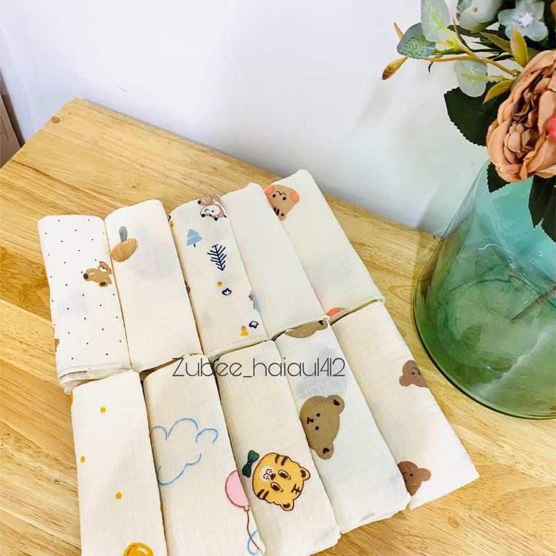  Set 5 khăn sữa xô muslin size to 30x30cm mềm siêu thấm hút cho trẻ sơ sinh và bé trai bé gái Trẻ sơ sinh 