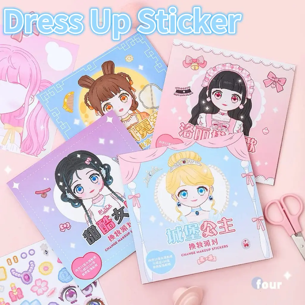 Dress Up Sticker Book Princess Doll Sticker Fashionista Make A Face ...