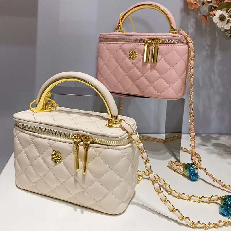 Túi cốp da quai kiềng mạ size 18 Bag Nữ Da 0